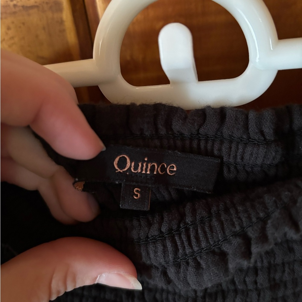 Quince 100% cotton black maxi shirt - Picture 2 of 2